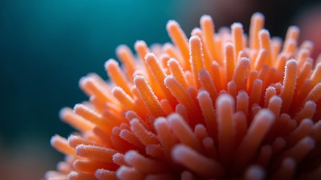Vibrant coral reef with warm amber highlights